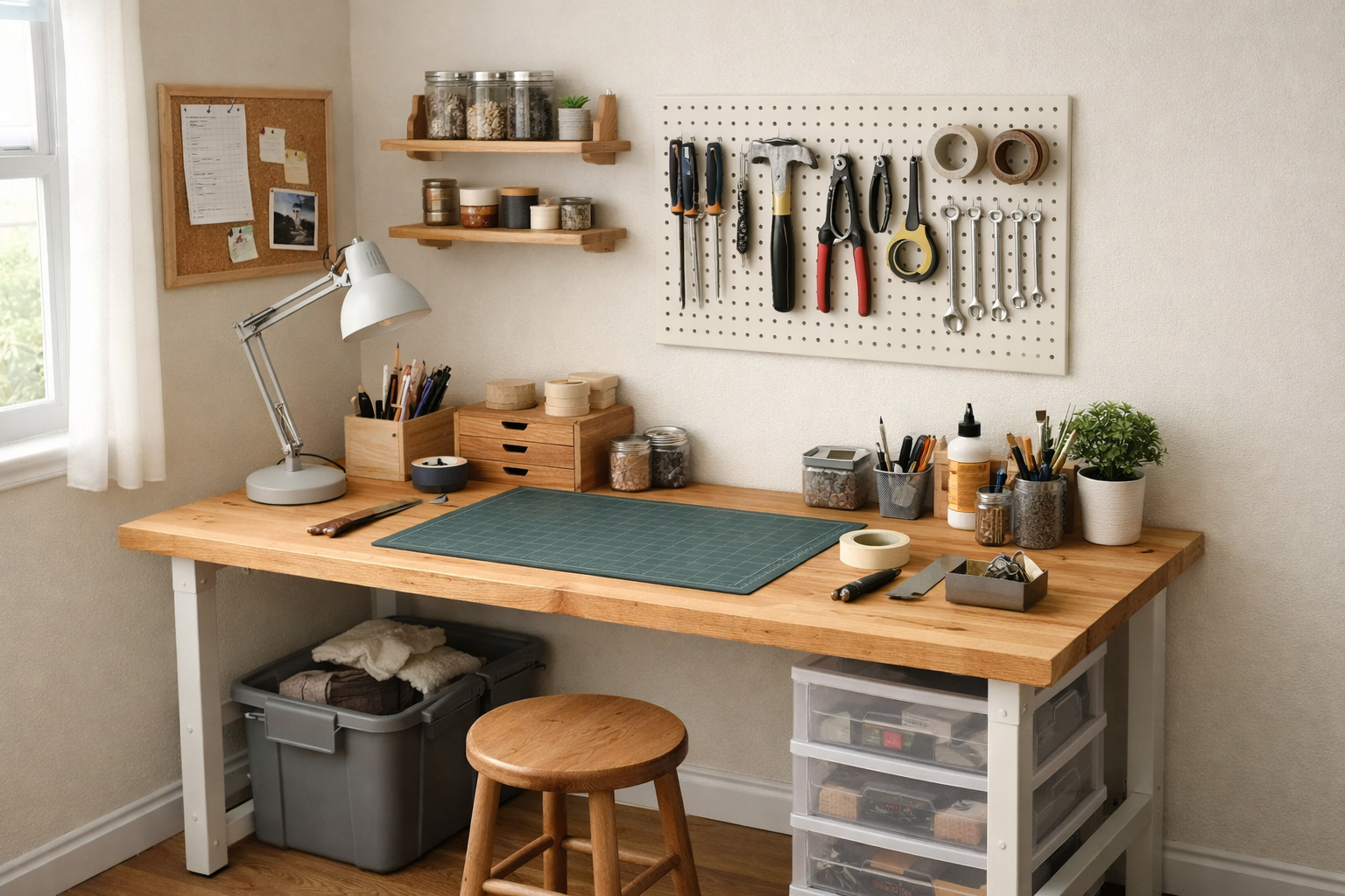 Basit ev atölyesi düzeni